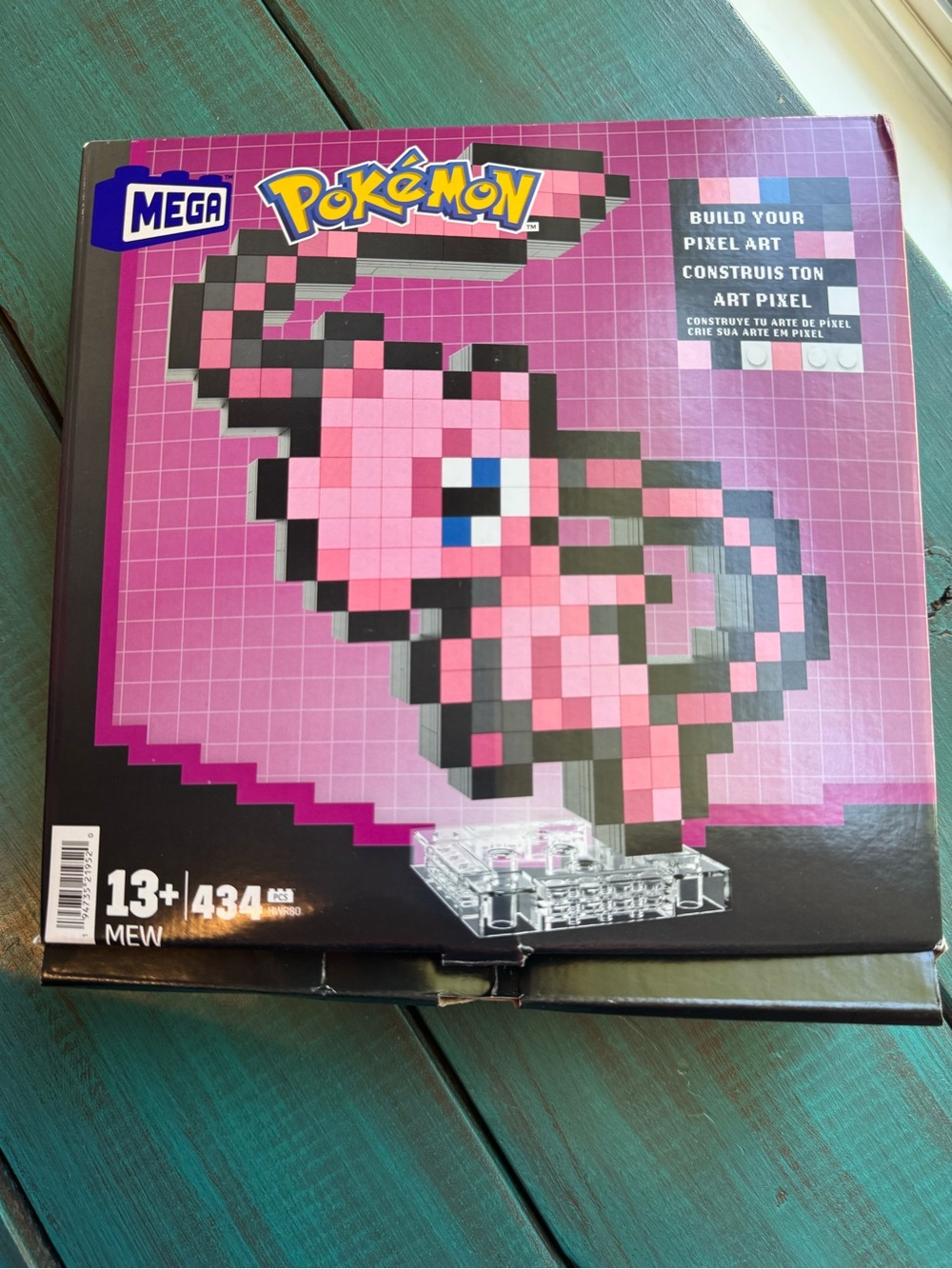 Mega Pokémon Mew Pixel Art Building Set - Pink NEW with DAMAGED BOX